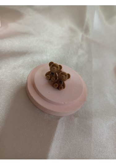 Koyu Kahverengi Peluş Ayıcık Küpe