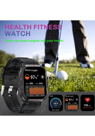 Tenfowee 1.96" Akıllı Spor Saati 100+ Spor Modu Ip68 Su Geçirmez