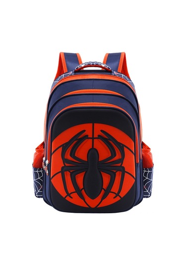 Yifomall Öğrenci Spiderman Çanta 1-3. Sınıf 3d Su Geçirmez Omuz Çantası Korumalı Siyah Kırmızı Karakter Desenli Siyah - Kırmızı