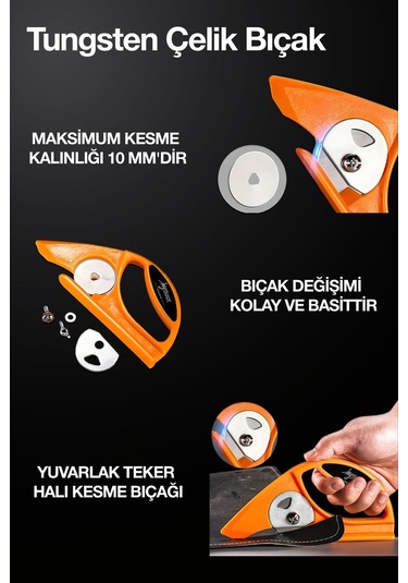 Halı Kesim Bıçağı 45mm Yuvarlak Çelik Bıçaklı Myfloor Rende Model