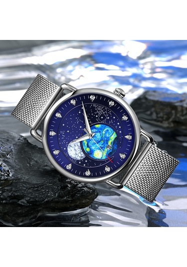 Sones Olevs 5622 Erkek Çizgi Roman Tarzı Çok İşlevli Işıklı Kuvars Saat Beyaz