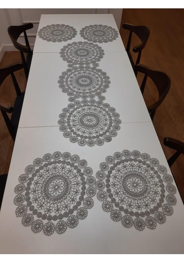 Gri Amerikan Servis Runner Supla 7 Parça Silva Set