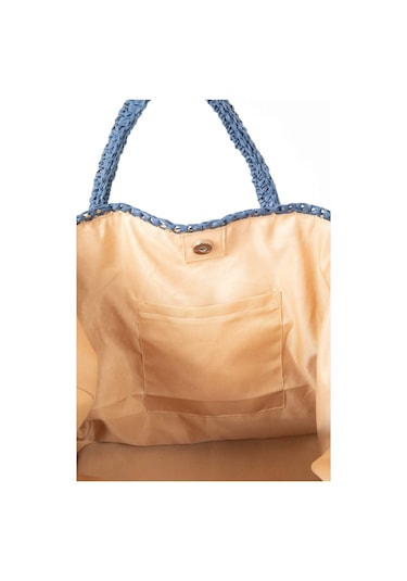 Defacto Kadın Yazı İşlemeli Hasır El Çantası B9278AXNSBG217 Bej