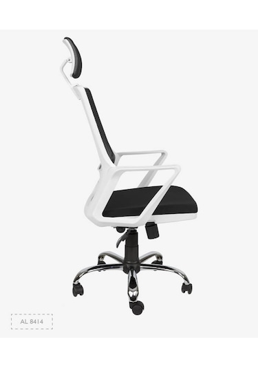 Yarenofıs Ofis Fileli Müdür Beyaz Kasa Büro Sandalye Lüks Estetik Koltuk