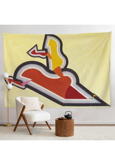 Joseph Schillinger - Ritim Çalışması Duvar Örtüsü - Study İn Rhythm: Red And Gold-7136