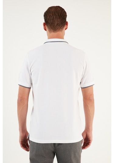 Buratti Pamuklu Slim Fit Şerit Detaylı Düğmeli Polo Yaka 5'Li Paket Erkek T Shirt 5902118S5 Siyah-Siyah-Beyaz-Beyaz-Haki