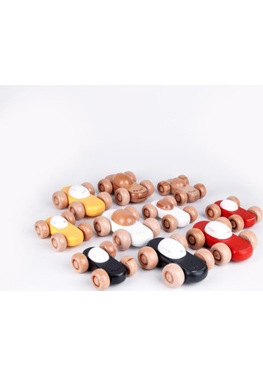 Ahşap Formula Araba Seti Beyaz