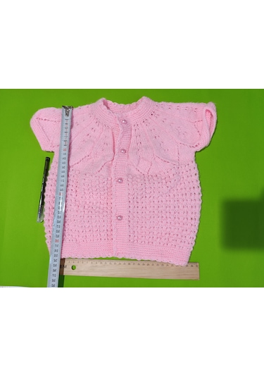 Tovyamade El Örgüsü Bebek Ceket Pembe Renk Pembe
