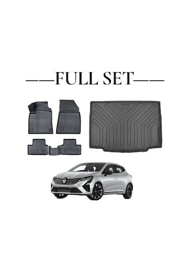 Renault Clio 5 2019+ Araca Özel Bagaj Havuzu Ve 4d Paspas Takımı Premium