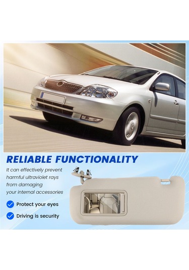 Araba İçi Güneşlik Aynalı Güneşlik Sol Sürücü Tarafı Bej