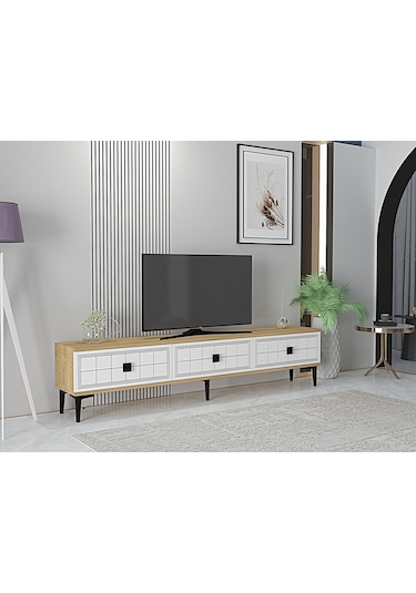 Tsa1801db - Yuka Tv Stand Safirmeşe-beyaz 180cm Safirmeşe-beyaz