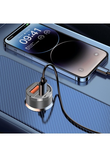 Nettech Nt-cch05 30w Pd& Qc 3.0 Çift Portlu Metal Araç Şarjı Siyah