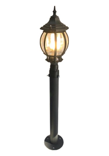 97 Cm Sekizgen Direkli Bahçe Armatürü - Bahçe Lambası -siyah