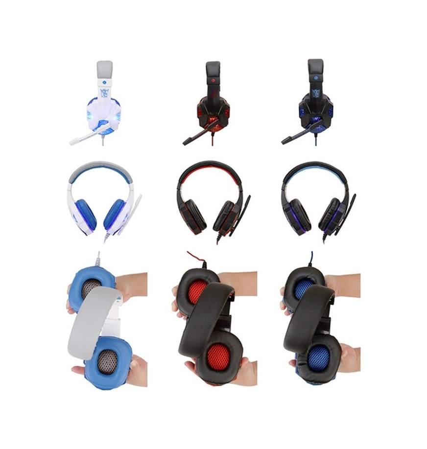 Fastbuy Sy830mv Oyuncu Kulaklığı: Ayarlanabilir Mikrofon, Ses Kontrolü, Işıklı, Aux+usb Bağlantısı, Siyah-mavi