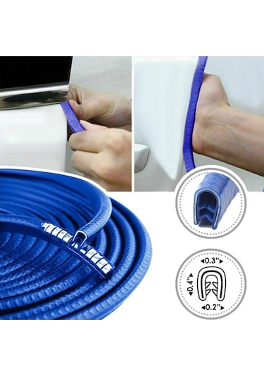 Araç Kapı Koruma Fitili Çarpma Çizilme Önleyici Fitil Mavi 5 Mtre