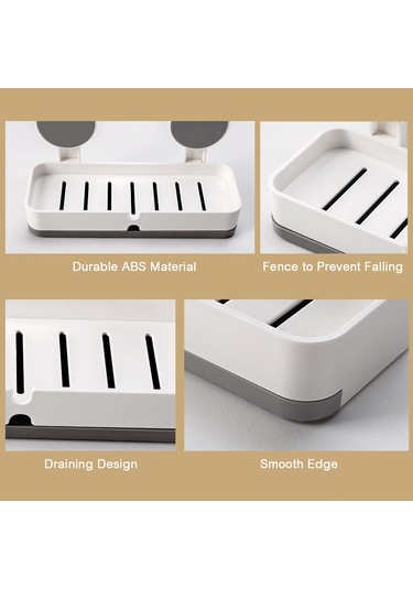 Xiyyadms Banyo Mutfak Sabun Shampoo Konseptörü - İki Katlı Su Tükenen Tasarım - Deliksiz Özel Yapışkan Montaj - 3kg Yük Taşıma Kabiliyeti Beyaz