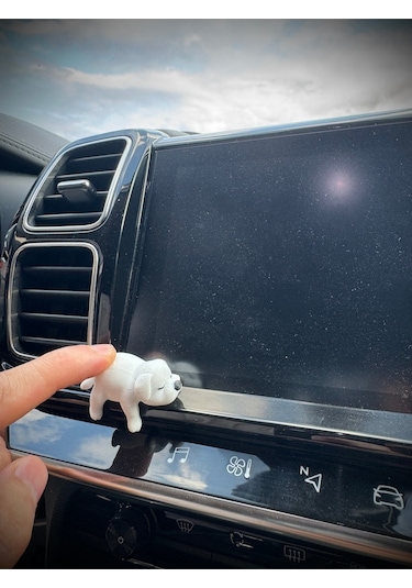 Sevimli Uyuyan Köpek Araba Dikiz Aynası Süsü - Araç İçi Aksesuar Süsü Mutfak Süsü Torpido Süsü Köpek