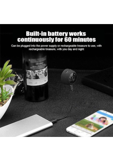 Kablosuz Güvenli Kamera 1080p Monitör Kamerası Manyetik Arka Ev Akıllı Kamera Gece Görüşlü Bebek Evcil Hayvanlar İçin Beyaz