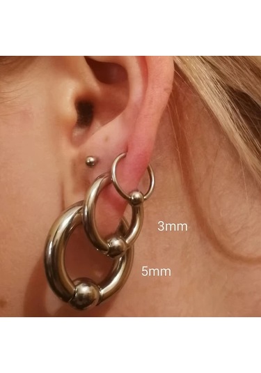 Willowhaven 1 Adet Sağlam Küresel Burun Halkası - Gümüş 4x14x8mm Endüstriyel Piercing Diğer