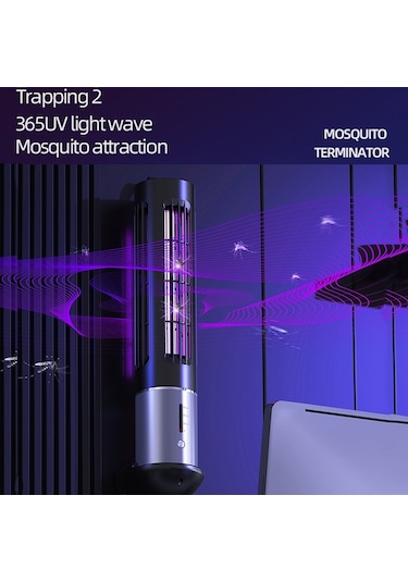 Sones D9 Taşınabilir Uv Sivrisinek Önleyici Lamba Şarj Edilebilir Sessiz Sinek Tuzağı 3 Hızlı Zamanlama Siyah