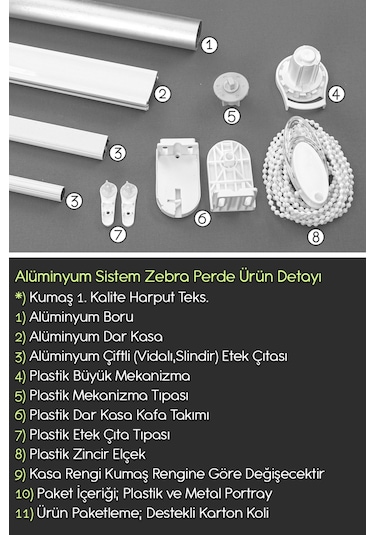 Zebra Perde, Ekru, Alüminyum Sistem