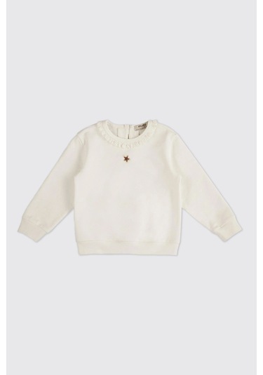 Panço Kız Çocuk Sweatshirt Ekru