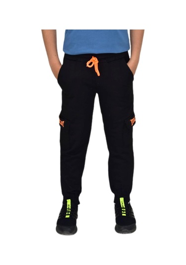 Erkek Çocuk Çift Kargo Cepli Eşofman Altı Bgl-st04631 Siyah