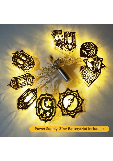 Tenfowee 2022 Yeni 1.6m 10 Led Isıklı Demir Saray Ramazan Bayramı Dekorasyon Işık Zinciri - Sıcak Işık, Sürekli Açık, 3xaa Pil Gerekli Pil Dahil Değil Ilık Beyaz