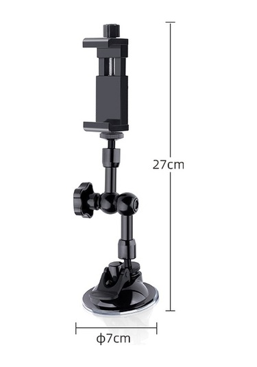 Wondernest 27cm Tekli Vantuzlu Eklemli Sürtünmeli Sihirli Telefon Kelepçesi Montaj Kolu Siyah Çok Renkli