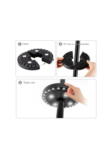 Sones 24 + 4 Led Şemsiye Işık Balkon Acil Çadır Işık 2.5-3.5cm Kutup İçin Kamp Işık Çok Renkli