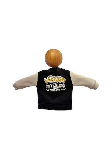 Erkek Bebek 3 İplik Sırt Baskılı Şardonlu Kolej Ceket-15452 Siyah