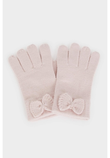 Defacto Kız Çocuk Triko Eldiven F5145a825wnpn111 Pembe