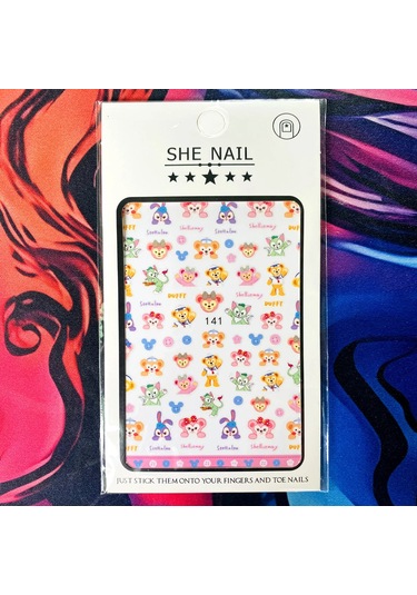 Lilo Ve Stitch Tırnak Çıkartmalar Anime Etiket Tırnak Sanat Süslemeleri Karikatür Animasyon Tırnaklar Üzerinde Basın Çivi Aksesuarları Manikür İçin Turuncu