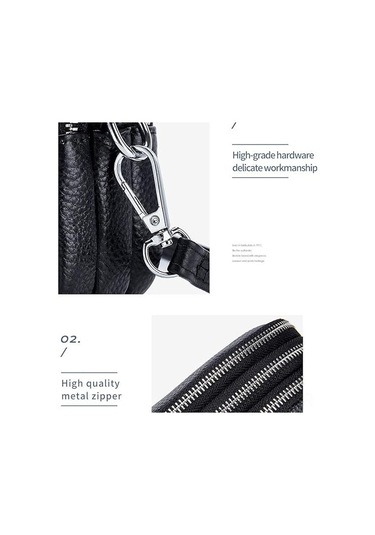 Skycity Kadınlar İçin Gerçek Deri Çapraz Çanta - 3 Fermuarlı, Küçük Ve Şık Telefon Çantası, Hediye Seçeneği Gümüş