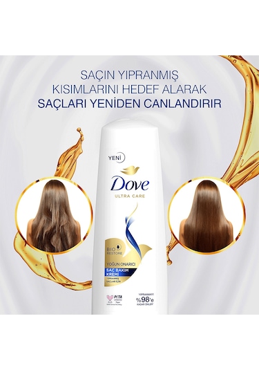 Dove Saç Bakım Kremi Yoğun Onarıcı Yıpranmış Saçlar İçin 2 x 350 ML