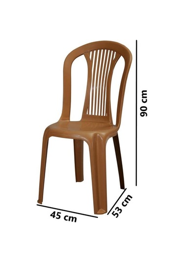 Omnipazar Mt-gf187 Agosto Plastik Bahçe Balkon Sandalye 4'lü Set Kahverengi