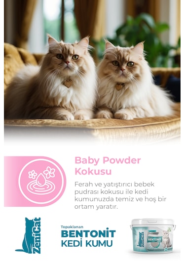 Zenicat Kedi Kumu İnce Taneli Kokusuz Doğal Bentonit 8 L