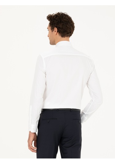 Cacharel Beyaz Slim Fit Pamuk Klasik Gömlek 15841036