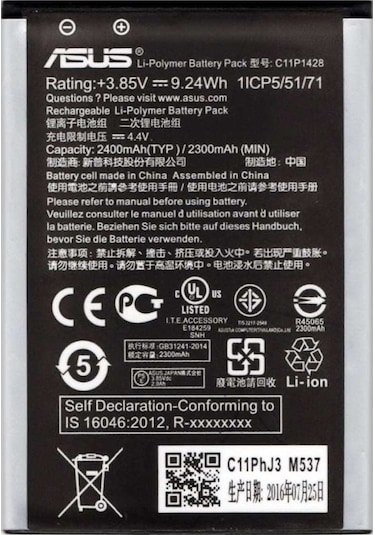 Asus Zenfone İçin En Yüksek Kalite Batarya Pil C11p1428