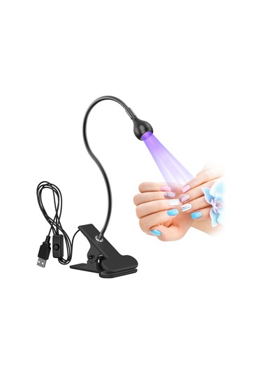 Suofeng "usb Şarjlı 3w Uv Tırnak Kurutma Lambası - Kitap Klipsli & Kontrol Düğmeli" Siyah