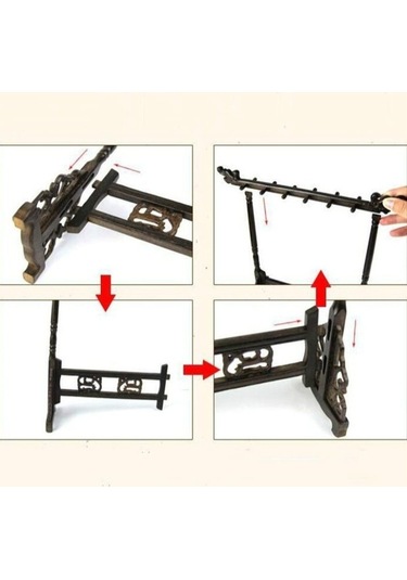 Willowhaven Ahşap Çin Fırça Kalem Asılı Musluk Tutucu 6 Asılı 12-pin Kaligrafi Standart Çok Renkli