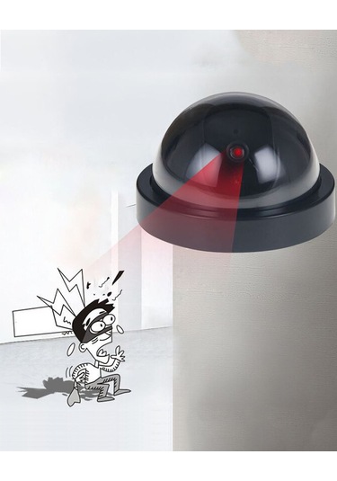 Padalink Büyük Boy Yalan Yarı Küre Kamera, Led Işıklı, Ev/ofis Güvenliği, Dolandırıcıyı Caydırıcı, Abs Malzeme, Taklit Gözetim Kamerası