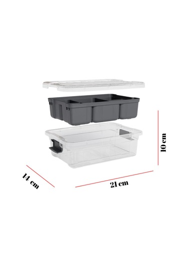 1,75 L Şeffaf Saklama Kutusu & Organizer Düzenleme Kutusu Şeffaf