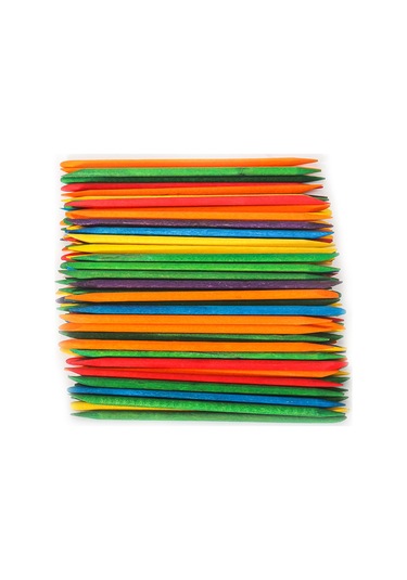 Reedark Renkli Ahşap Tırnak Çubuğu Seti - Tırnak Boyası Temizleyici Ve Kütikül Push Rodu, 100 Adet/ Paket