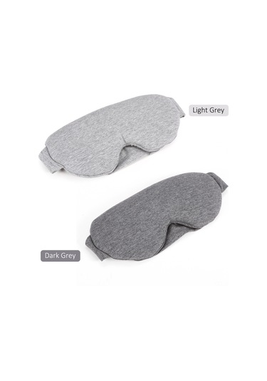 Wezone Pamuklu Göz Maskesi - Yolculuk Ve Uyku İçin Hafif Gri Renk Seçeneği Açık Gri