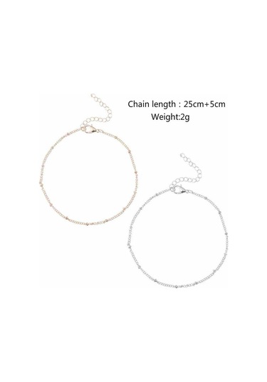 Gümüş Iparam Basit Gümüş Boncuk Zincir Halhal Bohemian Vintage Ayakkabı Bacak Bilezik Kadın Ayak Takı