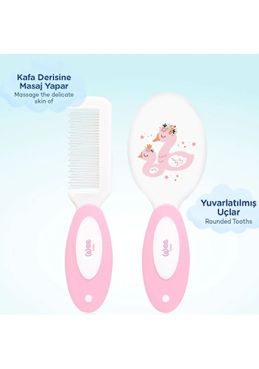 Wee Baby Fırça Tarak Seti - Pembe