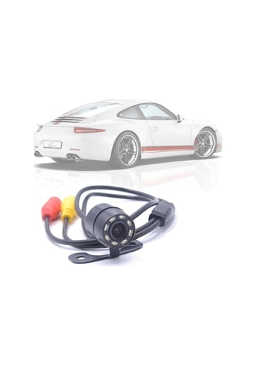 Araba Geri Görüş Kamerası 8 Ir Ledli Gece Görüşlü Çift Aparatlı Mesafeli