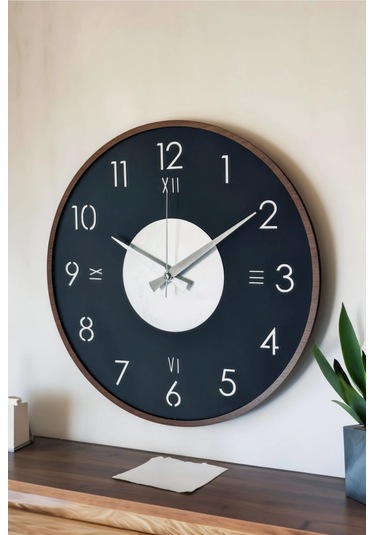 Modern Ahşap Duvar Saati Sağlam Çok Şık Ve Birarada..no:49 Çok Rekli