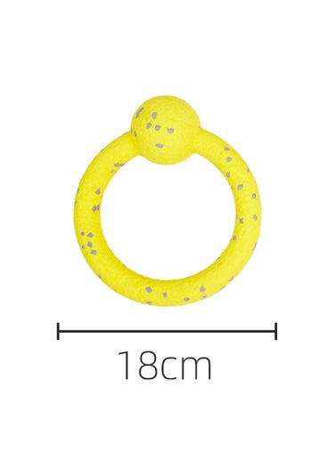 Hangfox Büyük Irk Köpekler İçin Dayanıklı Diş Tırpanlama Oyuncak Topu - Fofos Atom Halka Sarı, Köpek Ve Sahip Etkileşimli Oyun Eğitimi